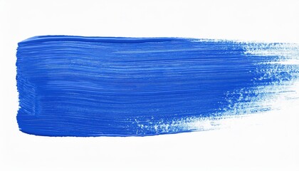 Fototapeta premium Vibrant Stroke of a Blue Paint Brush, Capturing the Essence of a HandPainted Masterpiece on a White Canvas