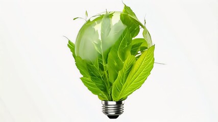 friendly lightbulb fresh leaves technology concept living energy eco sustainable vie renewable created top light bulb leaf eco green friendly fresh light bright bulb leaf tree top shape view back