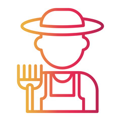 farmer Line Gradient Icon