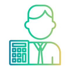 accountant Line Gradient Icon