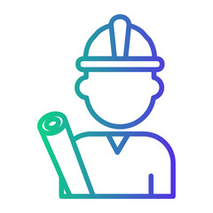 architect Line Gradient Icon