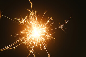 Beautiful handheld fountains sparklers as background