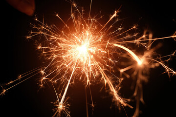 Beautiful handheld fountains sparklers as background