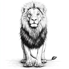 Majestic Lion: A Black and White Portrait of an African King