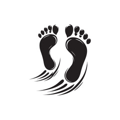 Black Color ManWoman Footprint silhouette design Vector Illustration, Solid White Background (3).eps