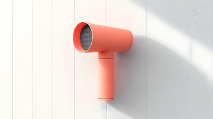 Coral hairdryer wall-mounted, sunlight, modern bathroom