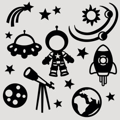Astronaut star space rocket image pack © Gustavo