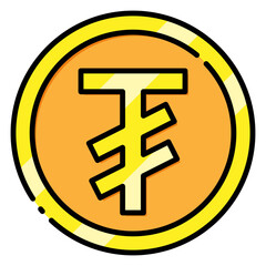 Mongolian Tughrik Currency Symbol Filled Icon