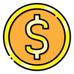 United State Dollar Currency Symbol Filled Icon