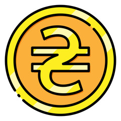 Ukranian Hryvnia Currency Symbol Filled Icon