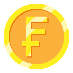 Swiss Franc Currency Symbol Flat Icon