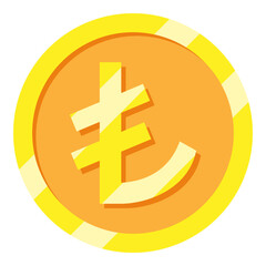 Turkish Lira Currency Symbol Flat Icon