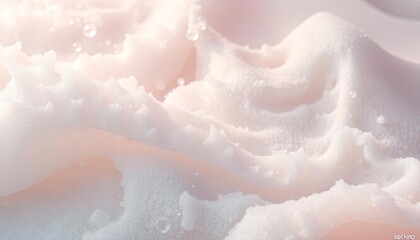 Obraz premium Creamy pink textured substance with water droplets