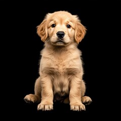 golden retriever puppy isolated on white