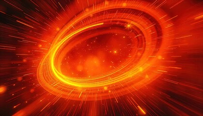 Obraz premium Abstract fiery ring swirling cosmic energy