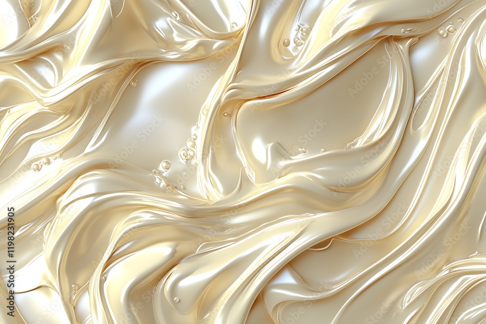 Poster Luxurious cream colored abstract liquid background with glossy texture perfect for design projects : Generative AI