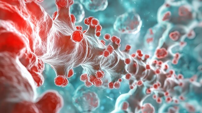 Bone marrow cancer concept illustrating multiple myeloma as a plasma cell growth affecting skeletal health