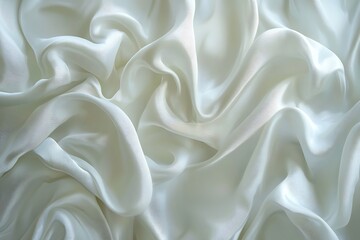Fototapeta premium Abstract smooth elegant white fabric silk texture soft background, flowing satin waves