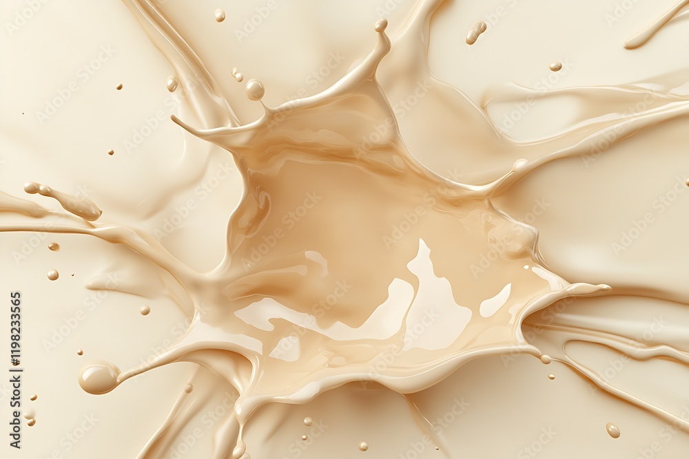 Poster intricate beige paint splash with elaborate fluid design for sophisticated art and decoration purpos