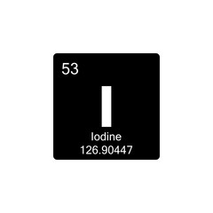 periodic table Iodine glyph icon