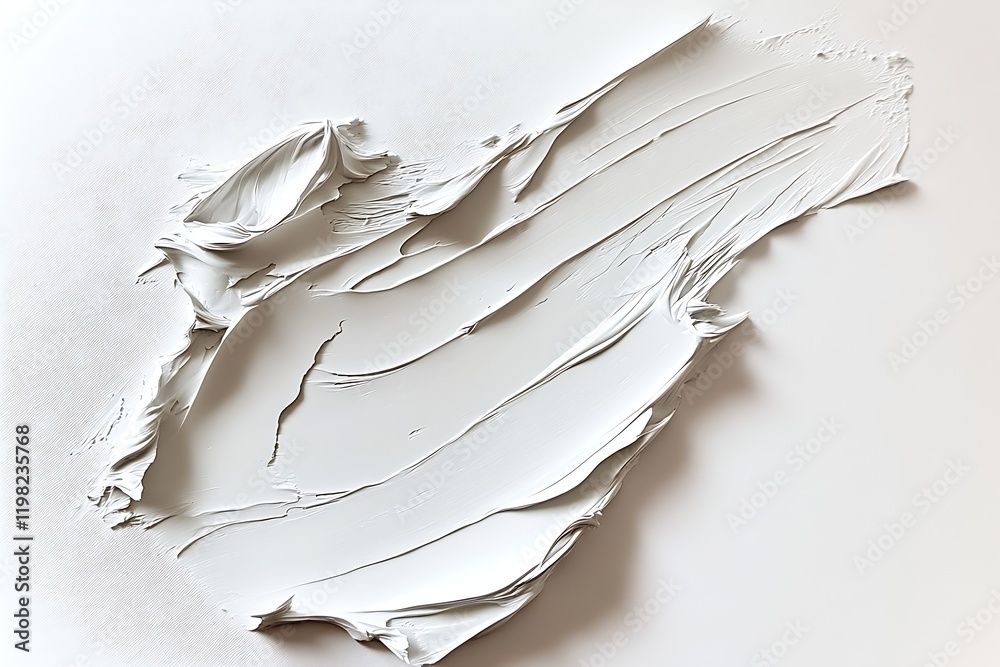 Poster Fluid Swirl of White Paint Creating an Abstract Artistic Form : Generative AI