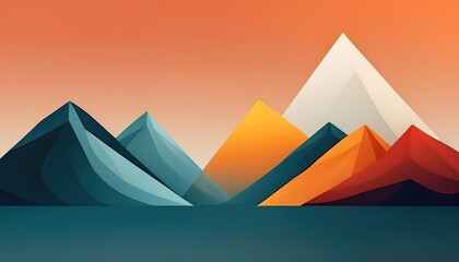 Striking Minimalist Mountain Landscape, Embracing the Tranquility and Serenity of a SnowCapped Peak in an Abstract Presentation, Depicting Natures Majesty with Monochromatic Tones.