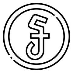 Cambodian Riel Currency Symbol Line Icon