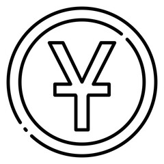 Chinese Yuan Currency Symbol Line Icon