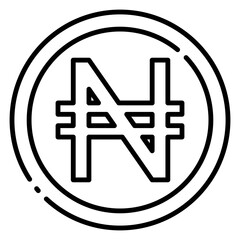 Nigeria Naira Currency Symbol Line Icon