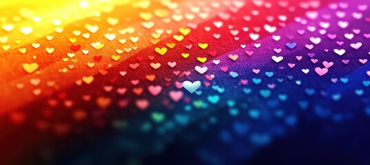 Rainbow Flag Abstract Art with Hearts for LGBT Pride Month 2025 Celebration Design
