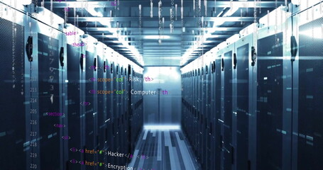 Image of digital data processing over computer servers