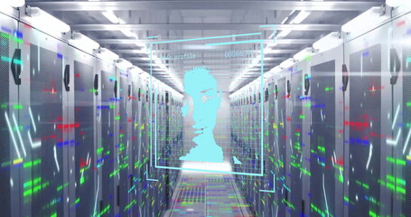 Image of digital data processing over computer servers