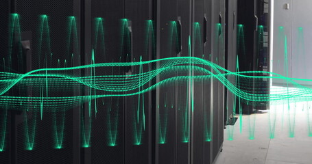 Image of digital data processing over computer servers