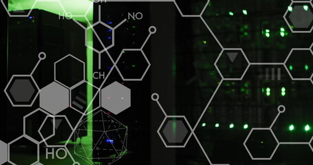 Image of scientific data processing over computer servers