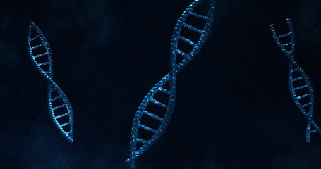 Image of digital dna strands on dark backgraund