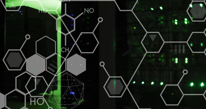 Image of scientific data processing over computer servers