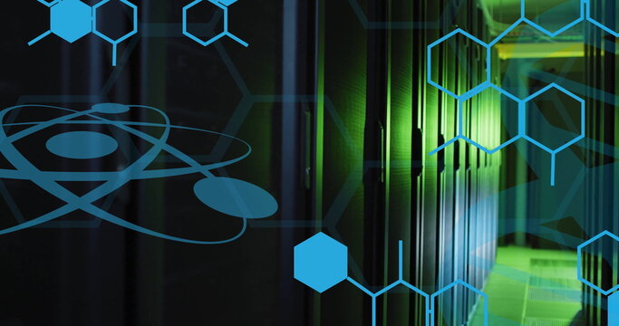 Image of scientific data processing over computer servers