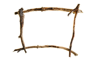 driftwood Wooden frame. Frame made of natural materials.driftwood background.Natural wood decor in...