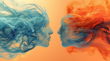 _Abstract_digital_art_illustration_of_smoke_in_orang