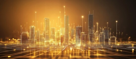 Naklejka premium Digital Cityscape