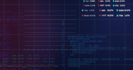 Image of financial data processing over dark background