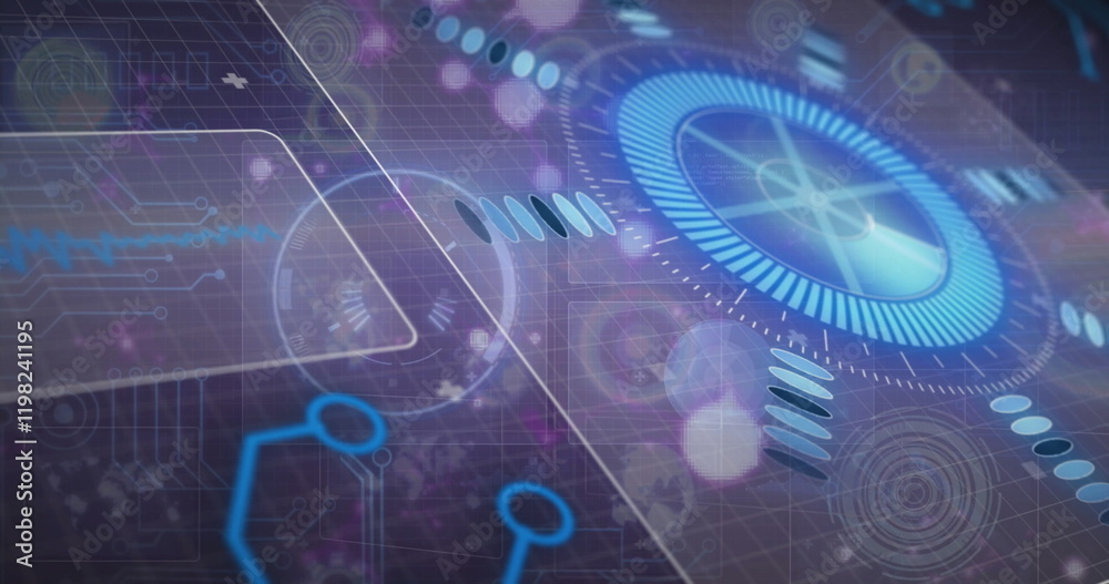 Poster image of data processing and diagrams over scope scanning