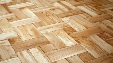 Light maple wooden parquet flooring brightening and adding airiness to a contemporary space