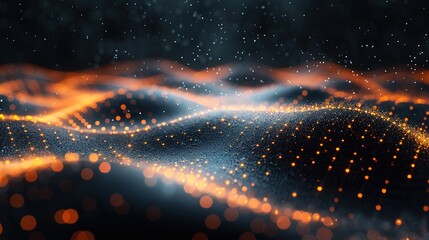 Obraz premium Abstract_background_with_bokeh_lights_and_particles