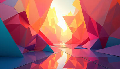 abstract background with colorful geometric shapes