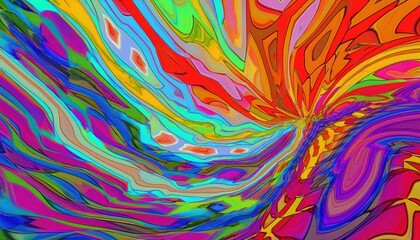 Vibrant Multicolored Abstraction A Kaleidoscopic Blend of Hues and Textures in a Stunning Abstract Artwork