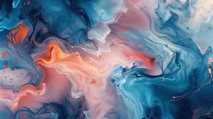 Fototapeta premium Abstract_background_with_blue_and_pink_swirls_fluid