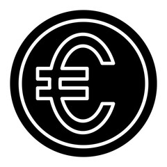 European Currency Symbol Outline Glyph Icon