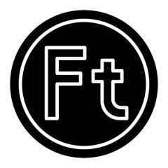 Obraz premium Hungarian Forint Currency Symbol Outline Glyph Icon