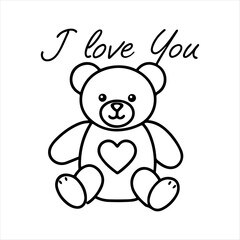 Teddy bear silhouette vector design